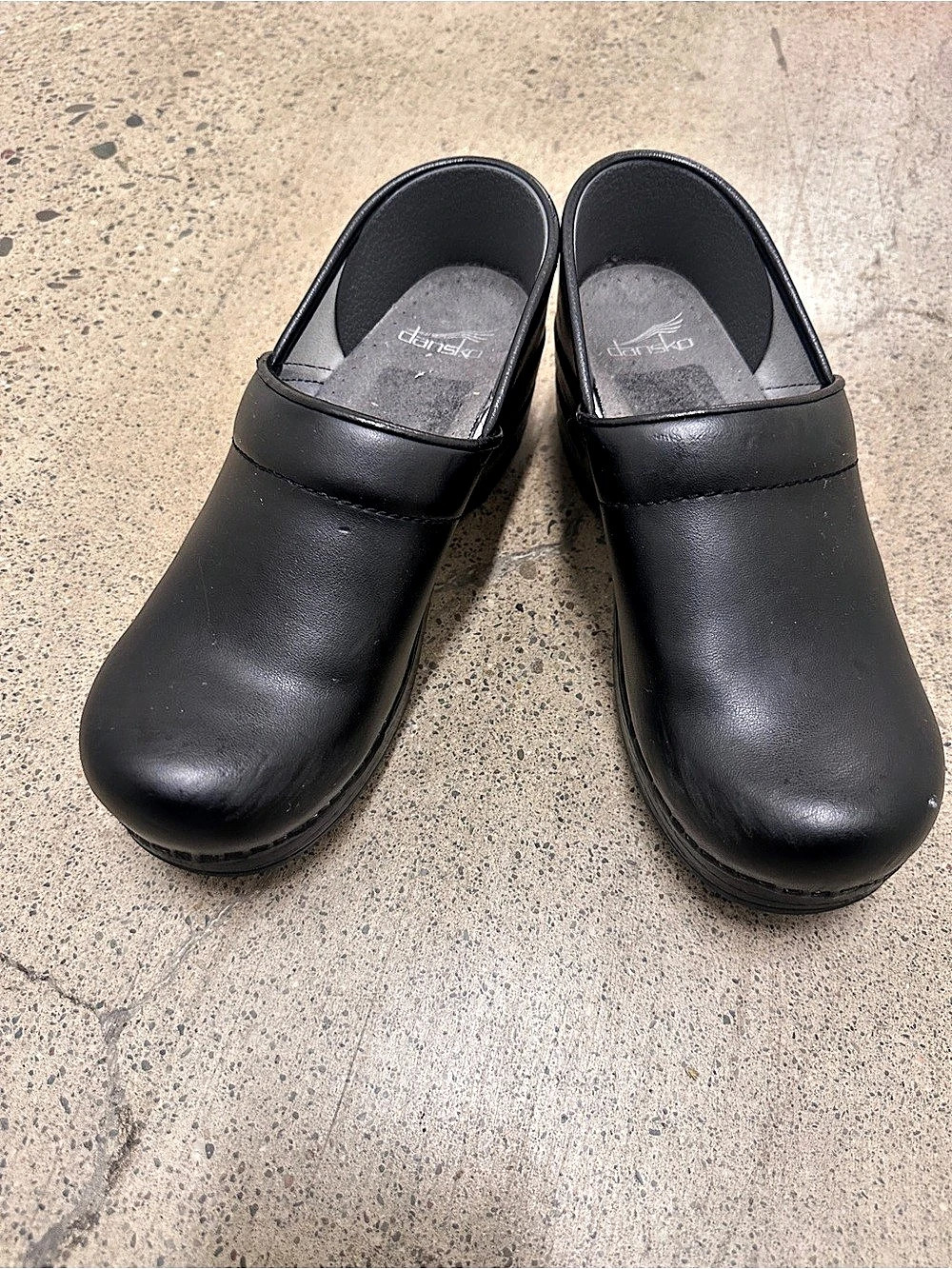 Dansko Women's Professional Oiled Black Leather Clogs Nurse Shoes Sz 38